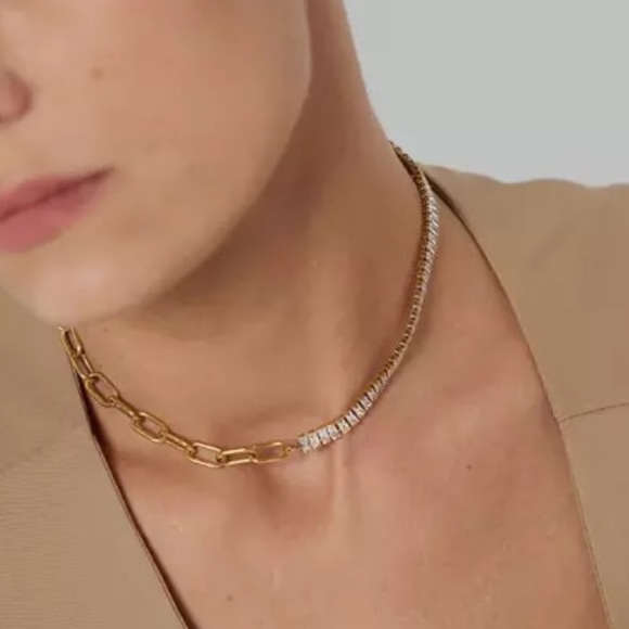 💛Gold plated Crystal pave choker - Picture 5 of 8